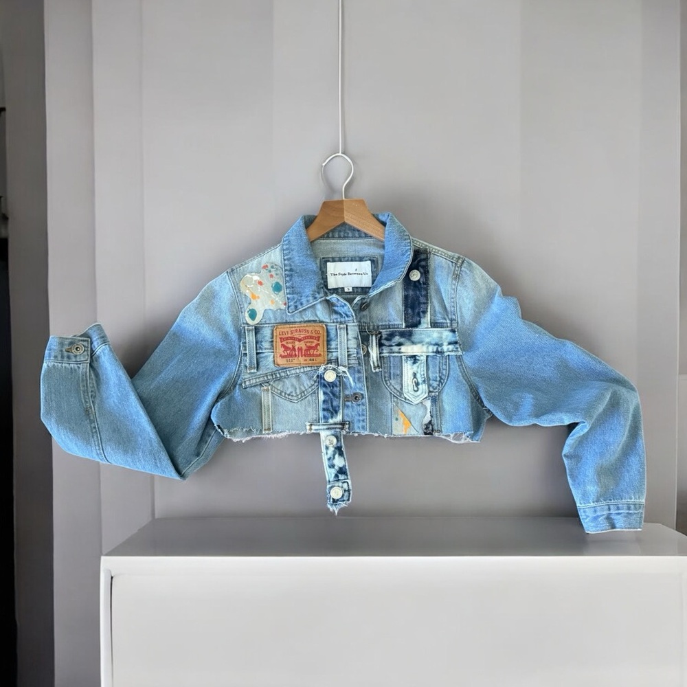Kids Denim Jacket with Patchwork
